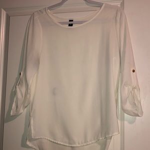 White business shirt 3/4 sleeve